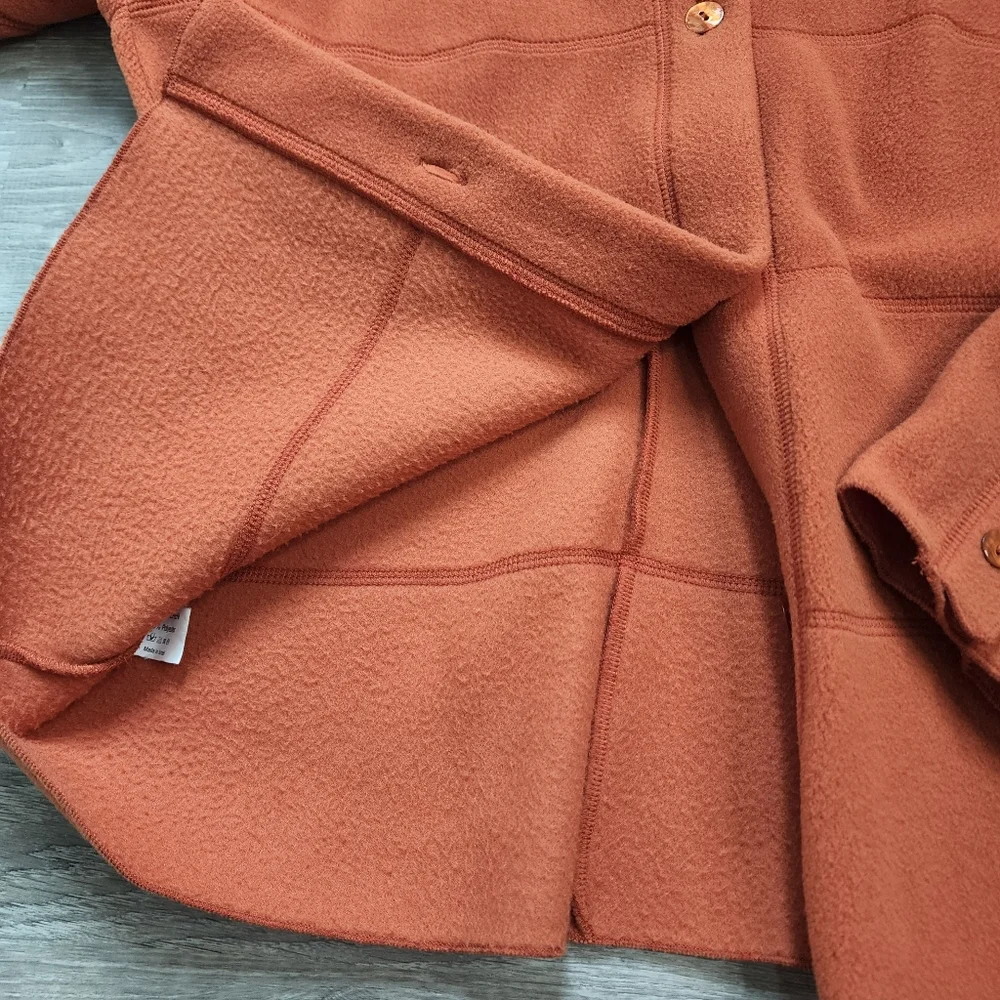 RONEN CHEN Orange Fleece Button Down Jacket Medium